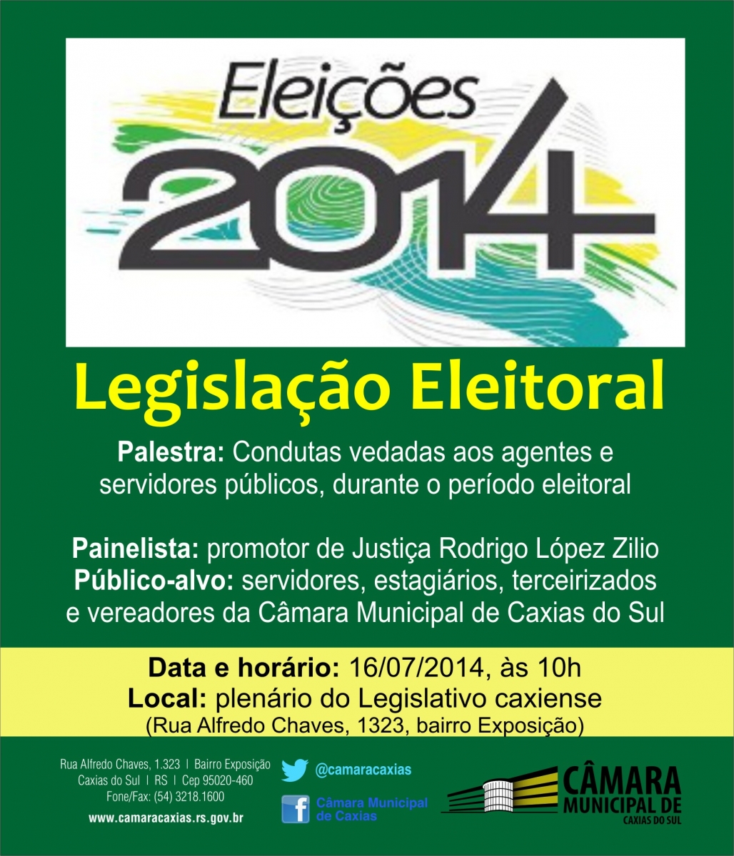 Promotor Rodrigo López Zilio faz palestra sobre legislação eleitoral para o Parlamento caxiense