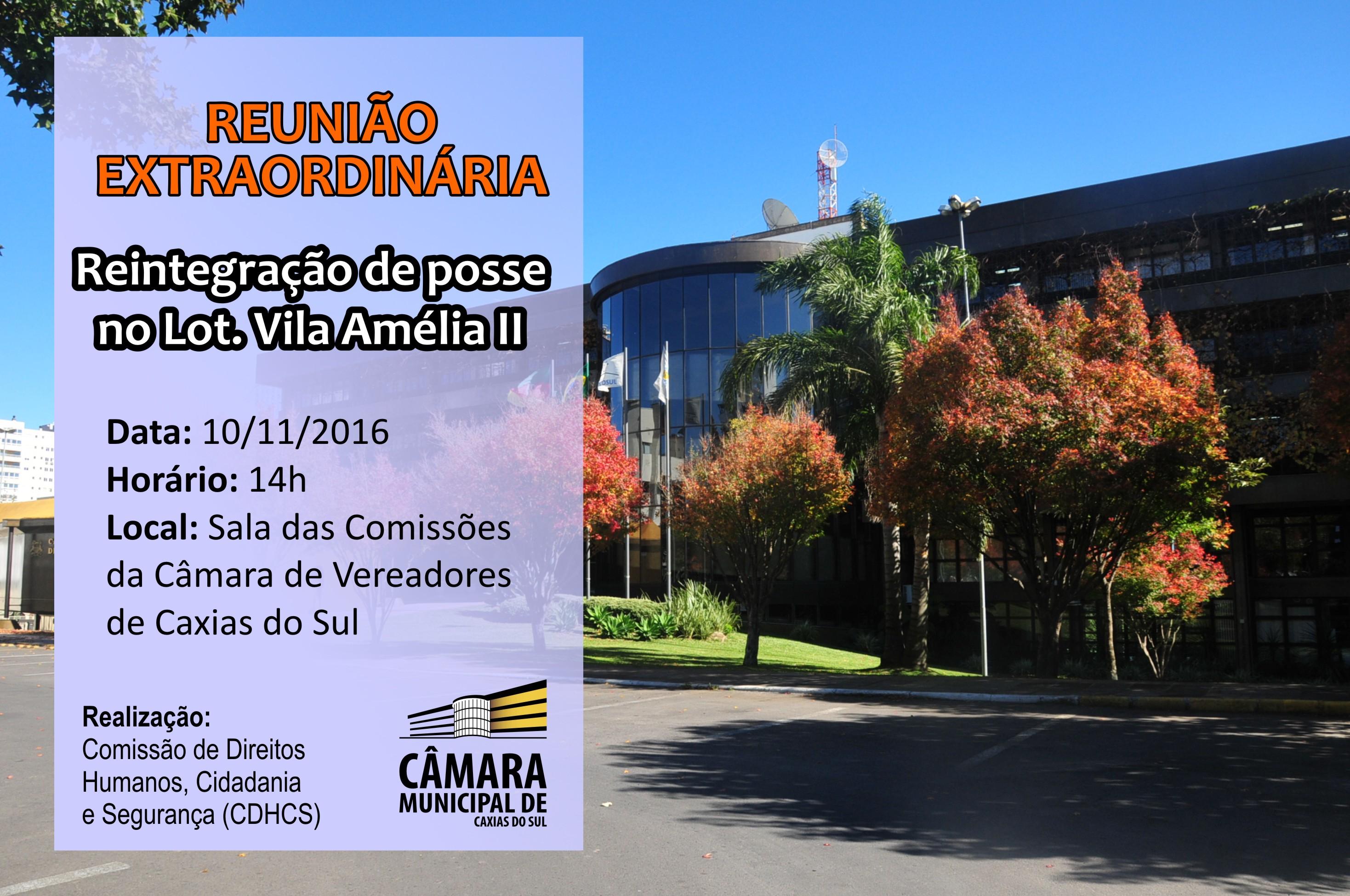 Comissão de Direitos Humanos do Legislativo caxiense promove reunião sobre reintegração de posse na Vila Amélia II