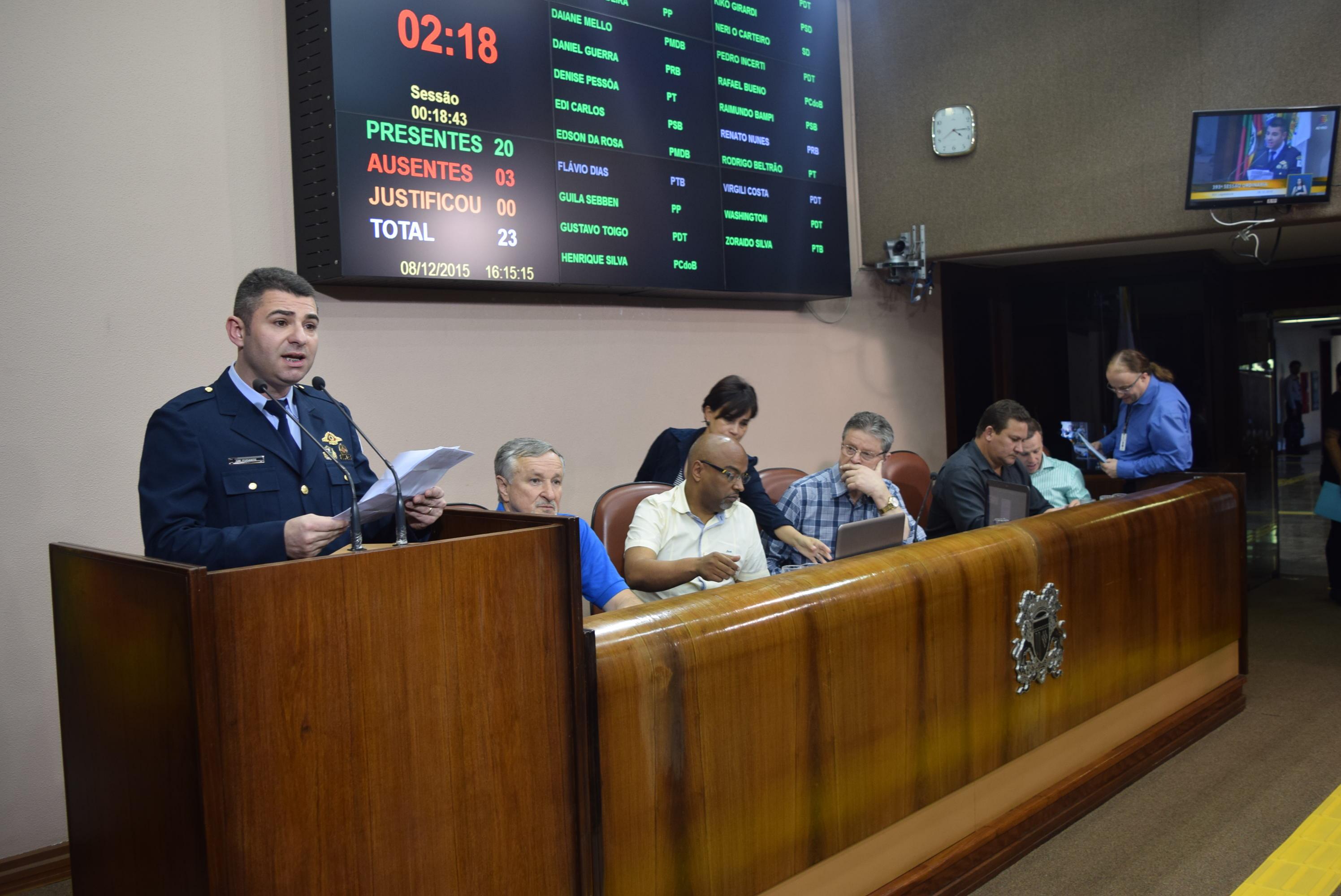 Guarda Municipal destaca conquistas profissionais na sessão ordinária desta terça-feira