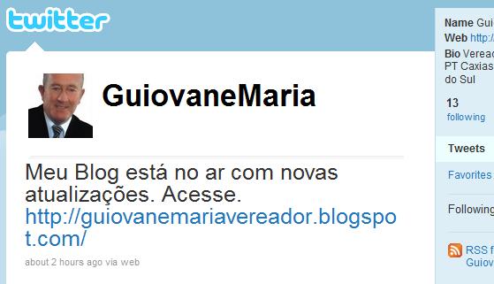 Guiovane Maria está integrado às redes sociais
